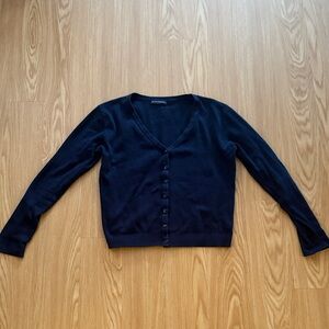 Brandy Melville Cotton Cardigan Sweater in Navy One Size (fits XS/S)